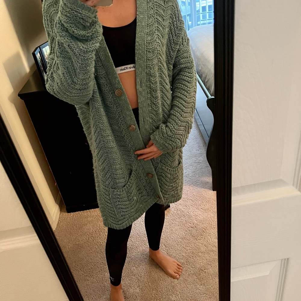 Urban Outfitters - Kimchi Blue Turquoise Oversized Cardigan